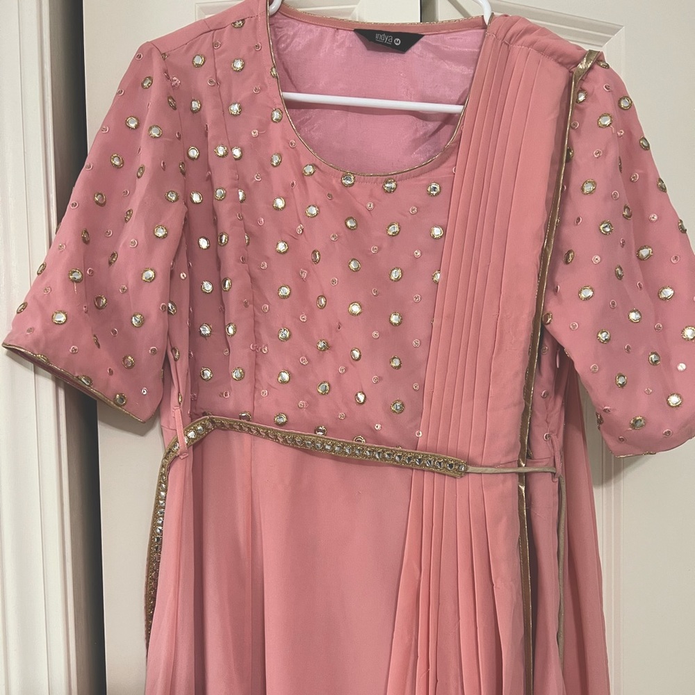 Indian anarkali pink size medium